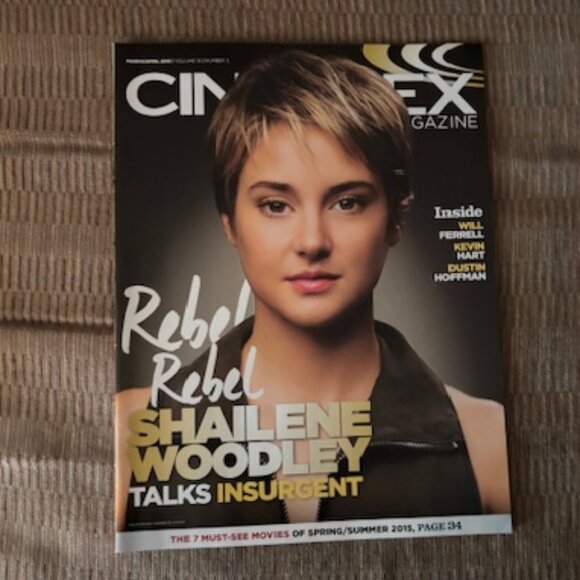2/$40Cineplex Magazine Mar Apr 2015 Vol 16 No3 Insurgent Shailene Woodley K Hart - Picture 1 of 3